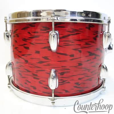 Slingerland 13x9"Red Tiger Pearl Tom Drum 70s Chrome Sound King Stick-Saver Rims image 3