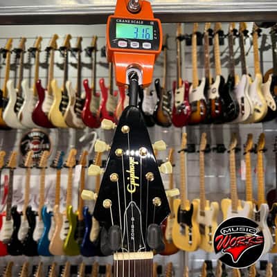Epiphone   Korina Flying V 7 Corde Black + Invader + Gibson Wiring image 4
