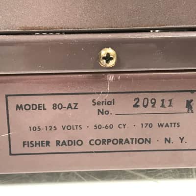 Pair Vintage The Fisher Model 80-AZ Tube Amplifier (Rare Military Version) image 3