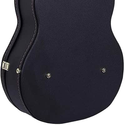 Crossrock Case - Hard-Shell Wooden Guitar Case - Fits Super Jumbo Fret Acoustic Guitars - Stainless Steel Latches, Sponge Lining, Metal Feet, Storage Space - Black image 4