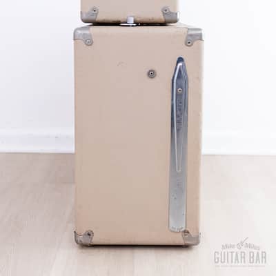 1964 Fender Bassman 6G6-B Tuxedo Brown Panel Blonde Vintage Piggyback Tube Amp, 100% Original w/ Oxford 12M6 image 6