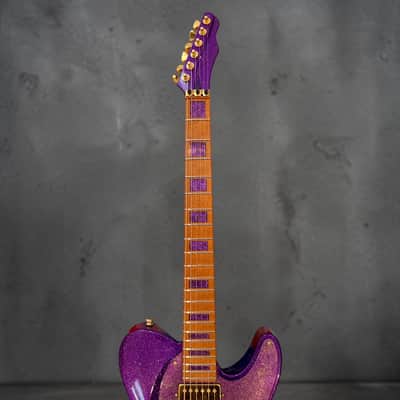 Aristides T/0, Floyd Rose, BKP, CUSTOM Purple and Gold Holoflake finsh. MUST SEE! image 6