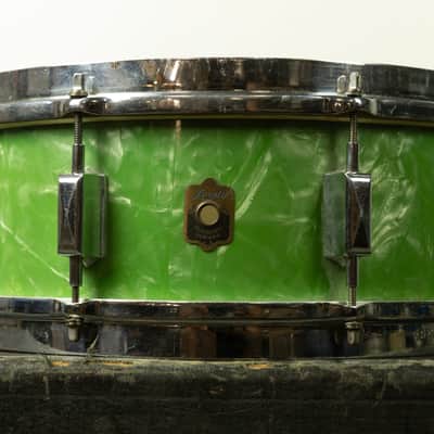 1930s Leedy 5x14 Broadway Standard Green Pearl Snare Snare Drum image 1