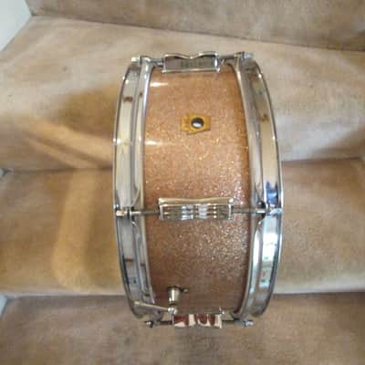 Ludwig Vintage pioneer pink champagne sparkle snare drum 1960s keystone badge outstanding! image 6