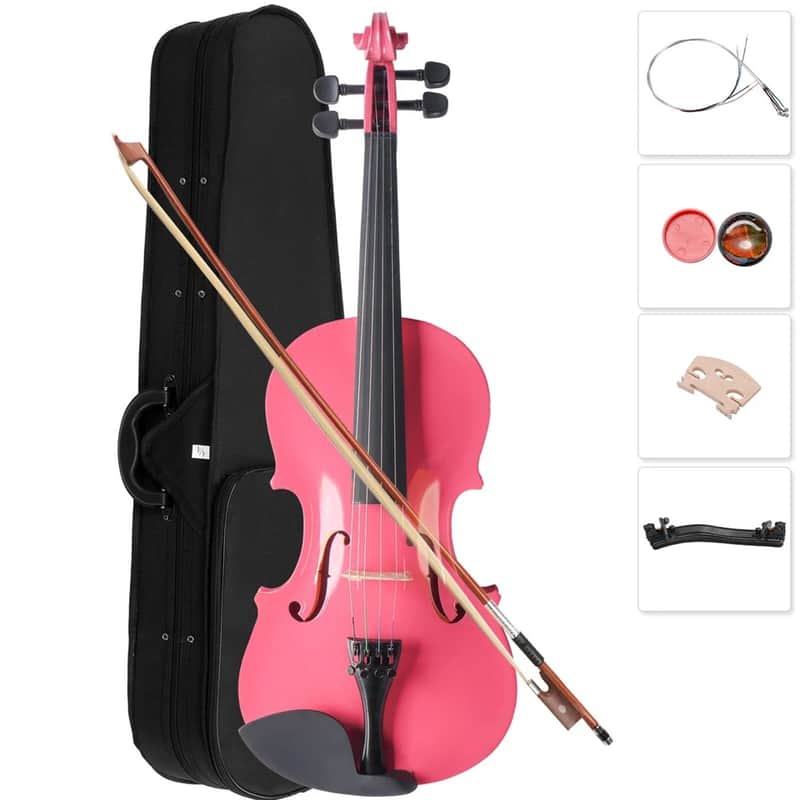 School Band 1/8 Size Acoustic Violin Pink w/ Case Bow Rosin image 1