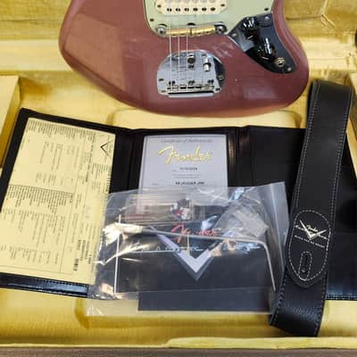 Mint Fender Custom Shop 1964 Jaguar Journeyman Relic, AAA Rosewood FB, Faded Aged Burgundy Mist Metallic, w/HSC 2024 image 3