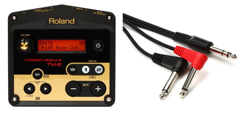 Roland TM-2 Drum Trigger Module  Bundle with Roland PCS-31L Right Angle Insert Cable - 7.5 foot image 1