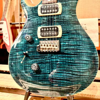 PRS GUITARS LEFTY CUSTOM 24 Super Curly Top  ZURDA GAUCHER SLATE BLUE (Matched Flame Top) S/N : CTI HO45477 image 5