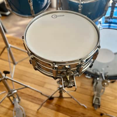 Ludwig 10 piece Mach Lug 1976 Blue Satin Drum Set image 5