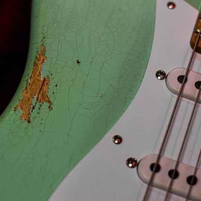 Fender CS 70th Anniversary 1954 Strat Relic 1-P QMN SFA Limited Fat 2025 - Super-Faded Aged Surf Green image 11