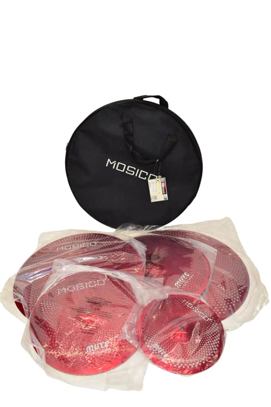 Mosico Mute Low Volume Cymbal Pack, Red w/ Bag image 1