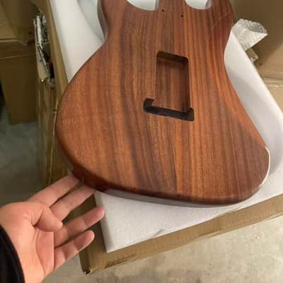 Burl Wood & Purple Epoxy Resin Guitar Body Single-Single-Humbucker pickup setup River table style Resin wood  resin veneer Mahogany strat Electric guitar body SSH image 9