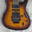 Mint Ibanez Model S670QMDEB Quilted Top Electric Guitar in Dragon Eye Burst