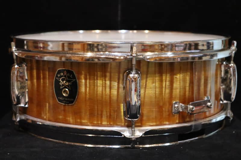 MIJ "Royal Star" Fibre Gold Pearl 5x14" Snare Drum image 1