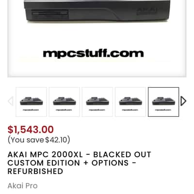 MPC STUFF CUSTOM BLACK  AKAI MPC2000XL, CF CARD READER, 32MB RAM, EB-16 EFFECTS
