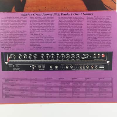 1980s Rivera Era Fender Guitar Amp Amplifiers Collectors Product Catalogue Very Rare Complete Bild 8