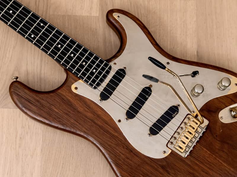 1980s Moon Custom Guitars S-Style Walnut & Ebony Superstrat w
