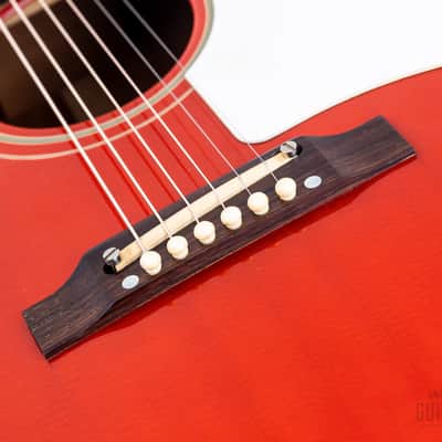 2009 Gibson J-45 ADJ Dreadnought Acoustic Guitar Transparent Orange w/ Case image 8