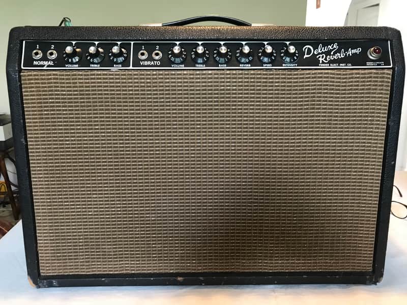 Fender Deluxe Reverb 2-Channel 22-Watt 1x12" Guitar Combo 1963 - 1967 Black Panel image 1