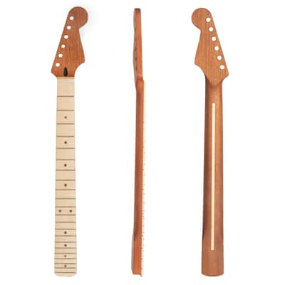 [Matte Finish] 22-Fret Guitar Neck Suit for ST Style Guitar - Maple Fretboard, Mahogany Neck & Peach Wood Tube (With Back Line), price include the import duty for US buyer image 1