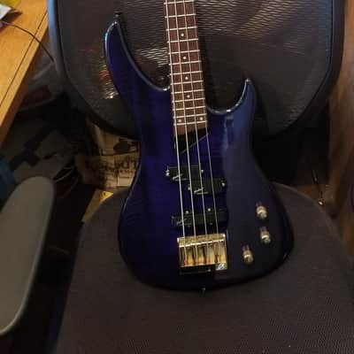 B.C. Rich INNOVATOR-4 string bass 1990'S Blue image 8
