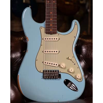 Fender Custom Shop Late 62 Strat Relic Faded Daphne Blue image 1