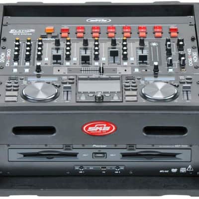 Mint SKB Cases 1SKB-R102 10x2 Roto Rack/Mixer Console, 10U Slanted Rackmount on top, 2U rackmount in front, Steel Threaded Rails, Hard Lid and Doors, Side Access Ports for Cable Routing image 6