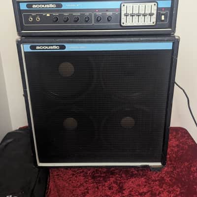 Vintage 1970s Acoustic Control Corp Model 230 Head & 403 4x12 Cab Stack w/ Original Cover imagen 6