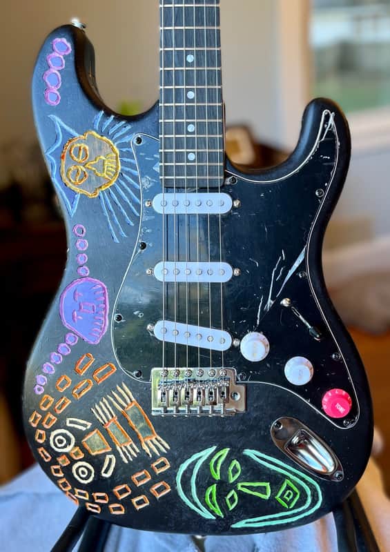 IYG Tribal Axe Custom Stratocaster-style Earth, living art, custom wired, mucho mojo tone machine! image 1
