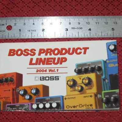 very clean Boss Product Lineup 2004 Vol.1 (fold open product catalog - fully open it is 14 inches L x 10 inches W), printed in Taiwan 2004 image 4