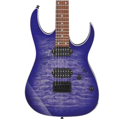 Used Ibanez RG421QMCBB RG Standard Electric Guitar - Cerulean Blue Burst image 1