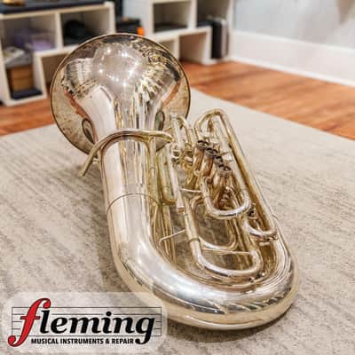 Miraphone CC1291 Professional 5-Valve 5/4 CC Tuba - Silver Plate image 5