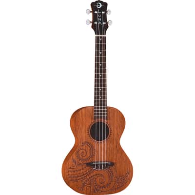 Luna Tattoo UKE TTN MAH Tenor Ukulele with Gig Bag Mahogany Satin Natural Luna  UKE TTN MAH  2012 - NATURAL FINISH image 1
