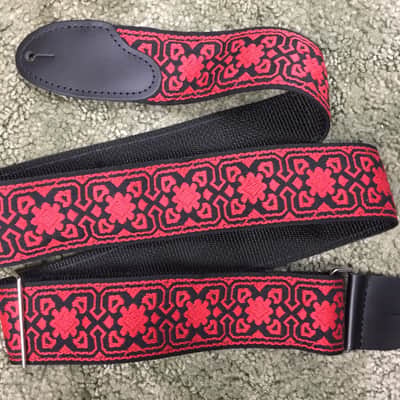 2” Fender (no logo) Guitar Strap with Sandwiched leather Tabs and Metal Buckles image 1