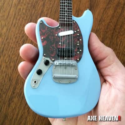 Kurt Cobain Sonic Blue Fender Mustang Guitar Miniature Replica