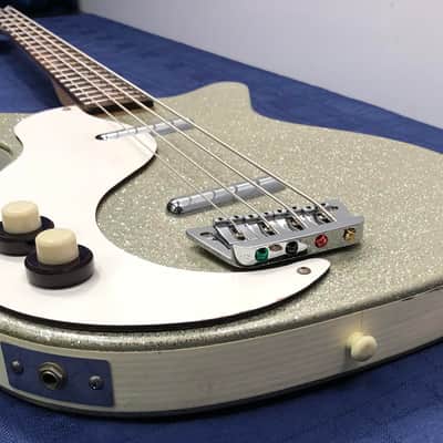 Danelectro DC 59 Reissue Bass Left Handed Lefty Silver Sparkle Electric Bass image 16