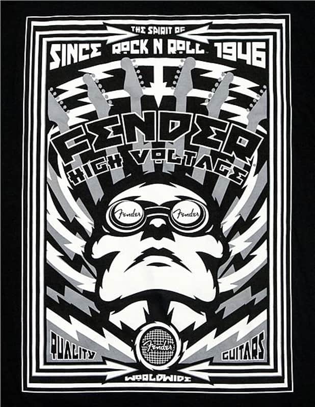 Fender High Voltage T-Shirt, Black, XL 2016 image 2