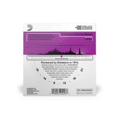 D'Addario EJ38H 10-27 High Strung/Nashville Tuning, Phosphor Bronze Acoustic Guitar Strings image 3