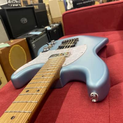 Partscaster Double Cut T-Style Guitar with Warmoth Neck and Body - Blue Ice image 7