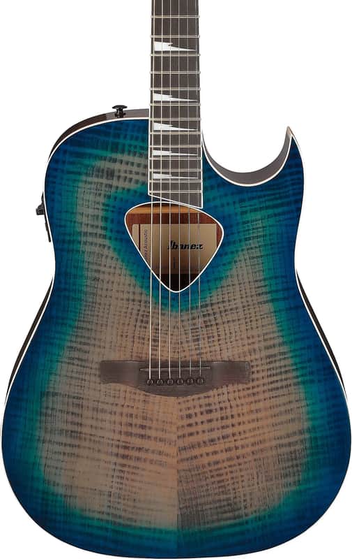 Ibanez ALT50FA Altstar Parlor Acoustic-Electric Guitar, Flamed Basswood Top, Blue Doom Burst image 1