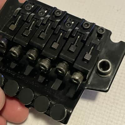 1990's Jackson Dinky Guitars JT-580LP Takeuchi Black Licensed Floyd Rose Tremolo Guitar Bridge image 15