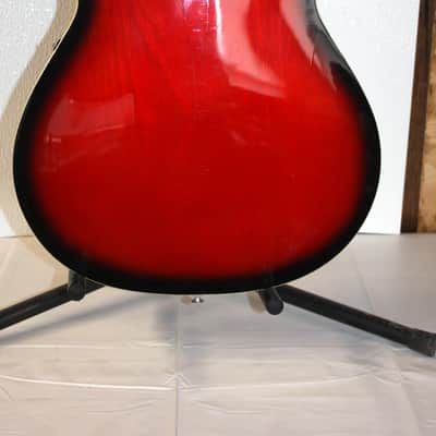 Vintage 1960's Sorrento Red Sunburst Hollow Body Electric Guitar With Gig Bag image 13
