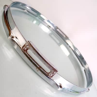 European 13 5/8"Chrome-Brass Stick-Chopper 8Lug Snare Drum Resonant Rim/Hoop COB image 1