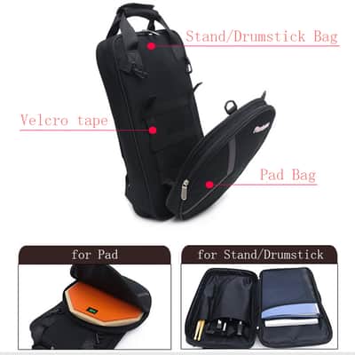 Drum Practice Pad Bag Backpack with Detachable Accessory Pouch image 9