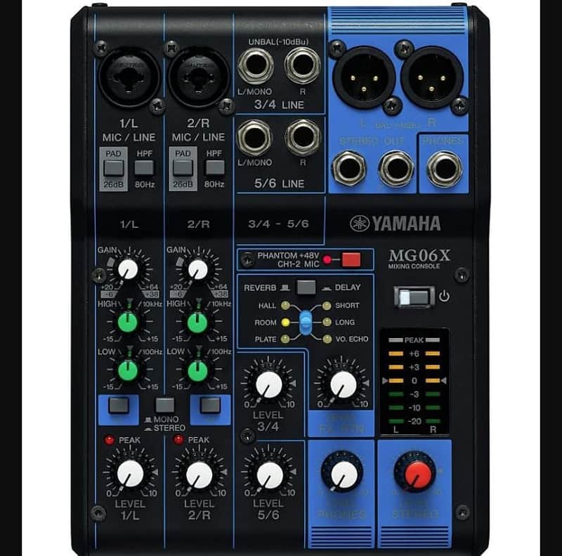 Yamaha 6-Channel Analog Mixer MG06X image 1