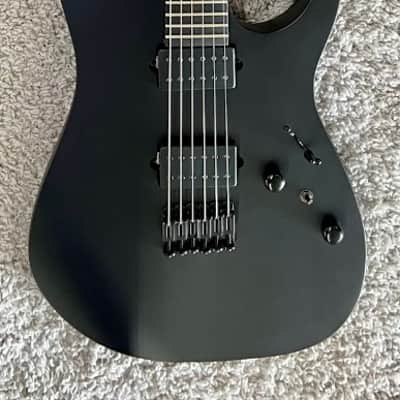 Ibanez RG Iron Label Electric Guitar Flat Black, Model RGRTB621BKF image 1