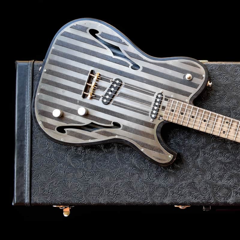 Dax&Co. Ironhorse 2022 Black/Steel Etched Striped guitar W/ Hardshell Case & COA! image 1