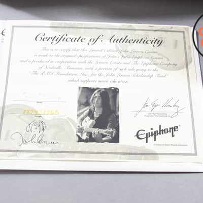 1998 Epiphone USA John Lennon 1965 Casino Limited Edition #1794 of 1965 w/ OHSC + COA image 11