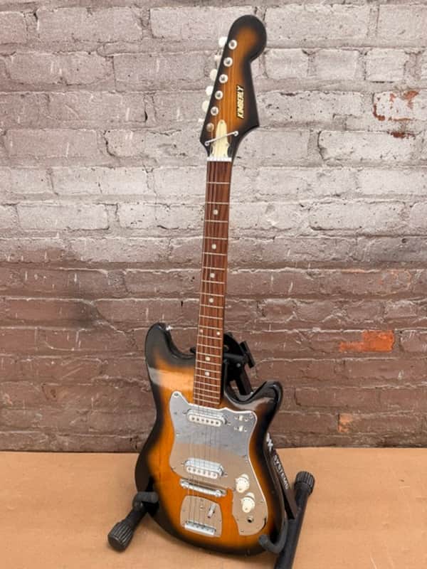 Vintage 1960s Kimberly Solid Offset Body Electric Guitar — Sunburst image 1