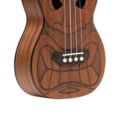 STAGG Tiki Series Concert Ukulele With Sapele Top Mena Finish With Black Nylon Gigbag image 1